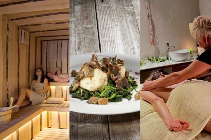 Buono Cima XII, Entrata in SPA+ Kit di cortesia+ Massaggio parziale schiena da 25 min.+Cena Gourmet a € 95,00/persona